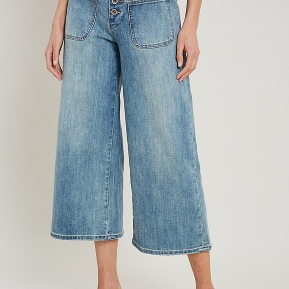 Cropped Wide Leg Denim Jeans - Picture 3 of 5